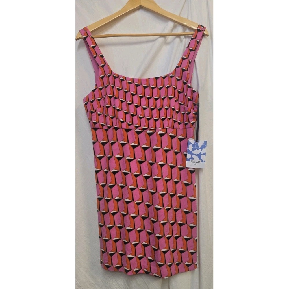 NWT Diane Von Furstenberg x Target DVF Mini Dress Pink 10 Geometric Mod Y2K - Picture 2 of 9